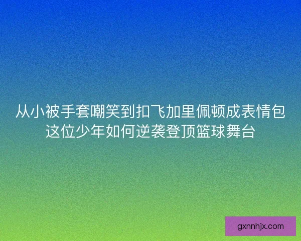 从小被手套嘲笑到扣飞加里佩顿成表情包这位少年如何逆袭登顶篮球舞台